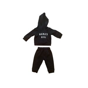 "MAMA'S GIRL" Print Hoodie Sweatshirt and Sweatpant Matching Set For Baby Girl